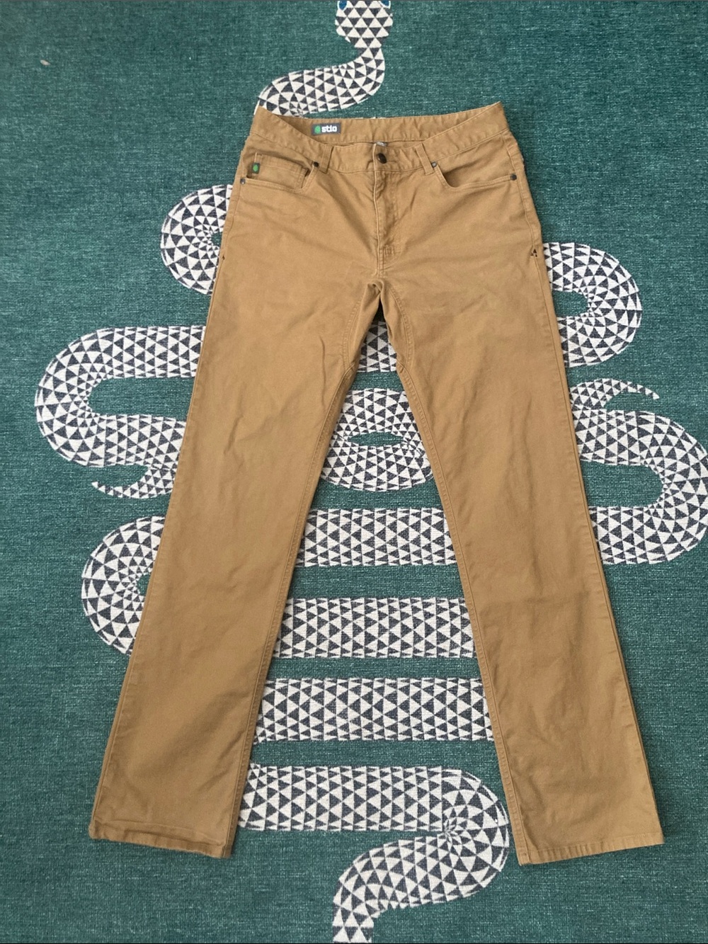 Stio Men's Rivet Canvas Pant. Tan. Size 33 Long